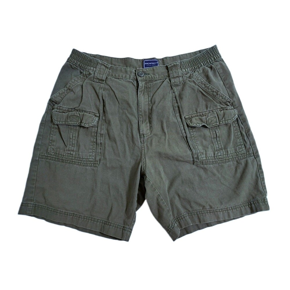 Architect Cargo Shorts Men's 36 Utility Pockets Outdoor Green 7" Inseam Army